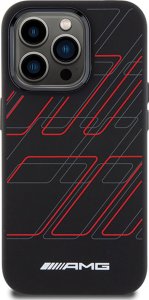 Mercedes AMG AMHMP15S23SSPK iPhone 15 / 14 / 13 6.1" czarny/black hardcase Silicone Large Rhombuses Pattern MagSafe 9