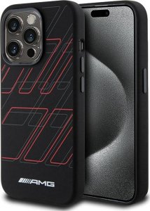 Mercedes AMG AMHMP15X23SSPK iPhone 15 Pro Max 6.7" czarny/black hardcase Silicone Large Rhombuses Pattern MagSafe 1