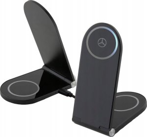 Mercedes Mercedes składana ład. indukcyjna 2w1 MEMFBGSLK 15W czarny/black Silver Star MagSafe 3