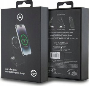 Mercedes Mercedes składana ład. indukcyjna 2w1 MEMFBGSLK 15W czarny/black Silver Star MagSafe 7