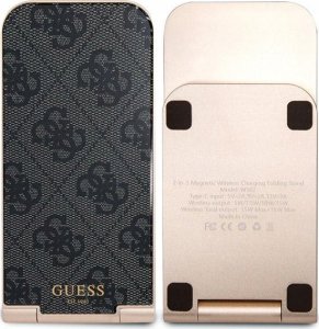 Guess Ładowarka indukcyjna Guess GUDCFAL4PEGK 2w1 15W 4G Pattern MagSafe czarny/black 4