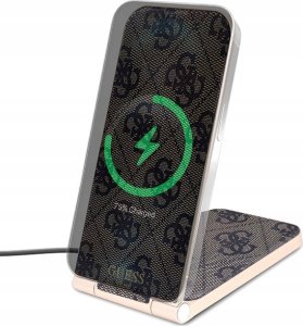 Guess Ładowarka indukcyjna Guess GUDCFAL4PEGW 2w1 15W 4G Pattern MagSafe brązowy/brown 2