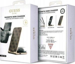 Guess Ładowarka indukcyjna Guess GUDCFAL4PEGW 2w1 15W 4G Pattern MagSafe brązowy/brown 5