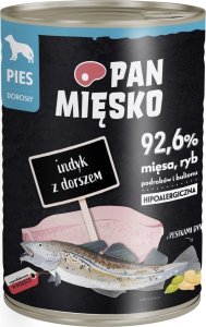 Pan Mięsko Pan Mięsko Karma mokra dla psa Indyk z dorszem puszka 400g 1