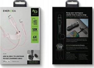 Kabel USB Energea USB-C - Lightning 1.5 m Różowy 5