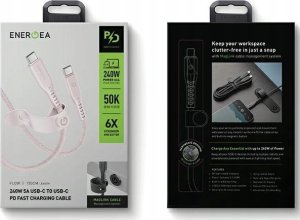 Kabel USB Energea USB-C - USB-C 1.5 m Różowy 5