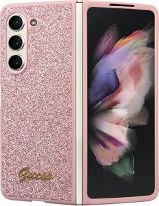 Guess Etui Guess GUHCZFD5HGGSHP Samsung Galaxy Z Fold 5 hardcase Glitter Script różowy/pink 1