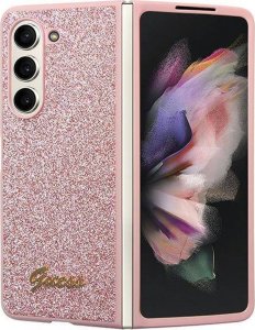 Guess Etui Guess GUHCZFD5HGGSHP Samsung Galaxy Z Fold 5 hardcase Glitter Script różowy/pink 11