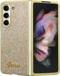 Guess Etui Guess GUHCZFD5HGGSHD Samsung Galaxy Z Fold 5 hardcase Glitter Script złoty/gold 1