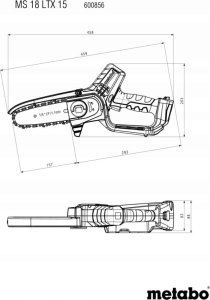 Piła łańcuchowa Metabo PILARKA ÅAÅCUCHOWA AKUMULATOROWA 15CM MS 18 LTX 0*AH 11