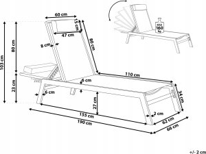 Beliani Leżak ogrodowy beżowy CATANIA II 3