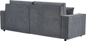 Beliani Narożnik lewostronny rozkładany z pojemnikiem ciemnoszary KARILA 4