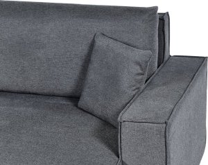 Beliani Narożnik lewostronny rozkładany z pojemnikiem ciemnoszary KARILA 5