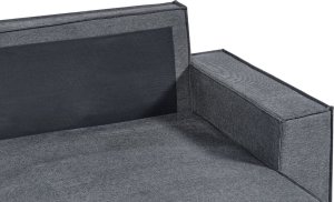 Beliani Narożnik lewostronny rozkładany z pojemnikiem ciemnoszary KARILA 6