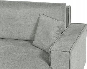 Beliani Narożnik lewostronny rozkładany z pojemnikiem szary KARILA 6