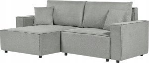 Beliani Narożnik prawostronny rozkładany z pojemnikiem szary KARILA 5