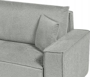 Beliani Narożnik prawostronny rozkładany z pojemnikiem szary KARILA 7