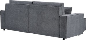 Beliani Narożnik prawostronny rozkładany z pojemnikiem ciemnoszary KARILA 4