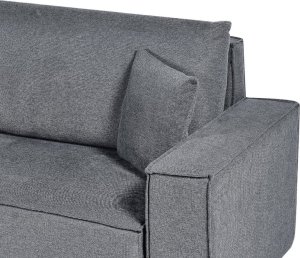 Beliani Narożnik prawostronny rozkładany z pojemnikiem ciemnoszary KARILA 5