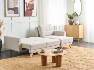 Beliani Sofa narożna lewostronna beżowa SIRO 2