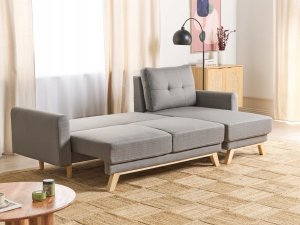 Beliani Sofa narożna lewostronna szara SIRO 2