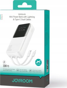 Powerbank Joyroom Powerbank Joyroom JR-PBC06 10000mAh 30W + wbudowane kable USB-C, Lightning biały 5