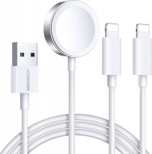 Joyroom Kabel 3w1 Joyroom S-IW007 USB-A / ładowarka magnetyczna, USB-A, Lightning 1.2m biały 1