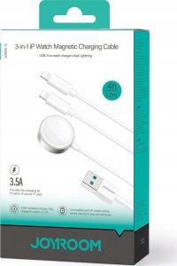 Joyroom Kabel 3w1 Joyroom S-IW007 USB-A / ładowarka magnetyczna, USB-A, Lightning 1.2m biały 5