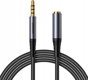 Kabel Joyroom Kabel audio Joyroom SY-A09 mini jack 3.5mm żeński / AUX mini jack 3.5mm męski 1.2 m czarny 1