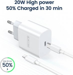 Ładowarka Jellico JELLICO ładowarka sieciowa AK180 PD 20W 1xUSB-C + kabel USB-C - Lightning Biały standard 4