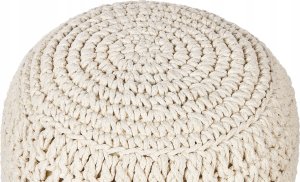 Beliani Puf bawełniany ø 40 cm beżowy ARPATU 4