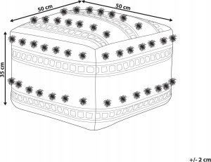 Beliani Puf bawełniany 50 x 50 x 35 cm beżowy KARAW 3