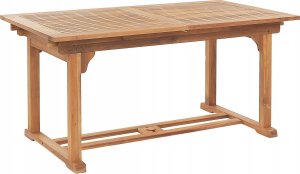 Beliani Zestaw ogrodowy drewno akacjowe stół i 6 krzeseł JAVA z parasolem 7