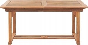 Beliani Zestaw ogrodowy drewno akacjowe stół i 6 krzeseł JAVA z parasolem 9