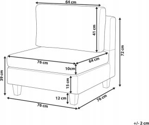 Beliani Moduł 1-osobowy brązowy UNSTAD 3