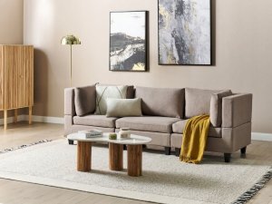 Beliani Sofa modułowa 3-osobowa brązowa UNSTAD 11