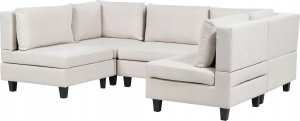 Beliani Sofa modułowa 5-osobowa jasnobeżowa UNSTAD 4