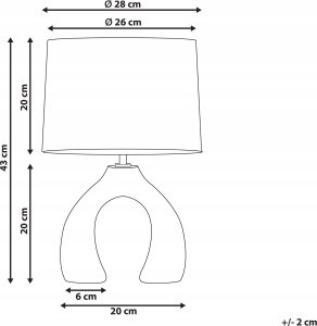 Lampa stołowa Beliani Lampa stołowa ceramiczna jasnozielona ABBIE 3