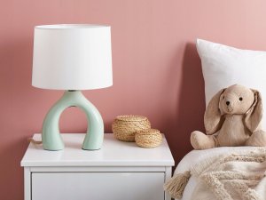 Lampa stołowa Beliani Lampa stołowa ceramiczna jasnozielona ABBIE 4