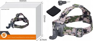 SunnyLife Head Mount Uchwyt Opaska Mocowanie Na Głowę + Głowica Kulowa 3d Do Kamer Gopro Sjcam Xiaomi Dji Insta360 / Td672-gy 10
