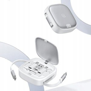 Kabel USB Usams USB-A - USB-C + microUSB + Lightning 1 m Srebrny 3