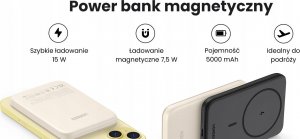 Powerbank Ugreen UGREEN 5000mAh Mini Powerbank Wireless 15W with MagSafe white 3
