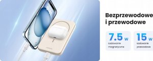 Powerbank Ugreen UGREEN 5000mAh Mini Powerbank Wireless 15W with MagSafe white 5