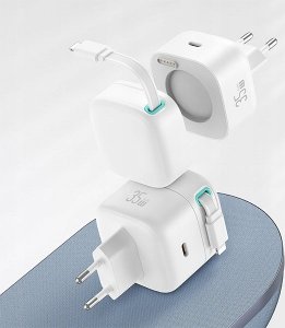 Ładowarka Usams Ładowarka sieciowa USAMS US-CC202 USB-C + kabel Lighning PD QC 35W czarny/black 2