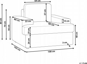 Beliani Fotel tapicerowany jasnobeżowy ALLA 10