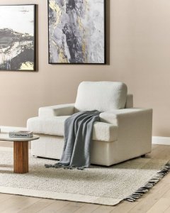 Beliani Fotel boucle biały ALLA 2