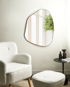 Beliani Metalowe lustro ścienne 70 x 92 cm złote PUTEAUX 2