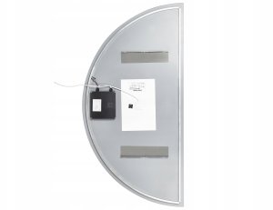 Beliani Półokrągłe lustro ścienne LED 60 x 120 cm srebrne LOUE 7