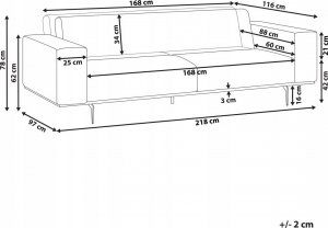 Beliani Sofa 2.5-osobowa lniana jasnobrązowa OSELO 8