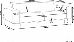 Beliani Sofa 2.5-osobowa lniana jasnobrązowa OSELO 10